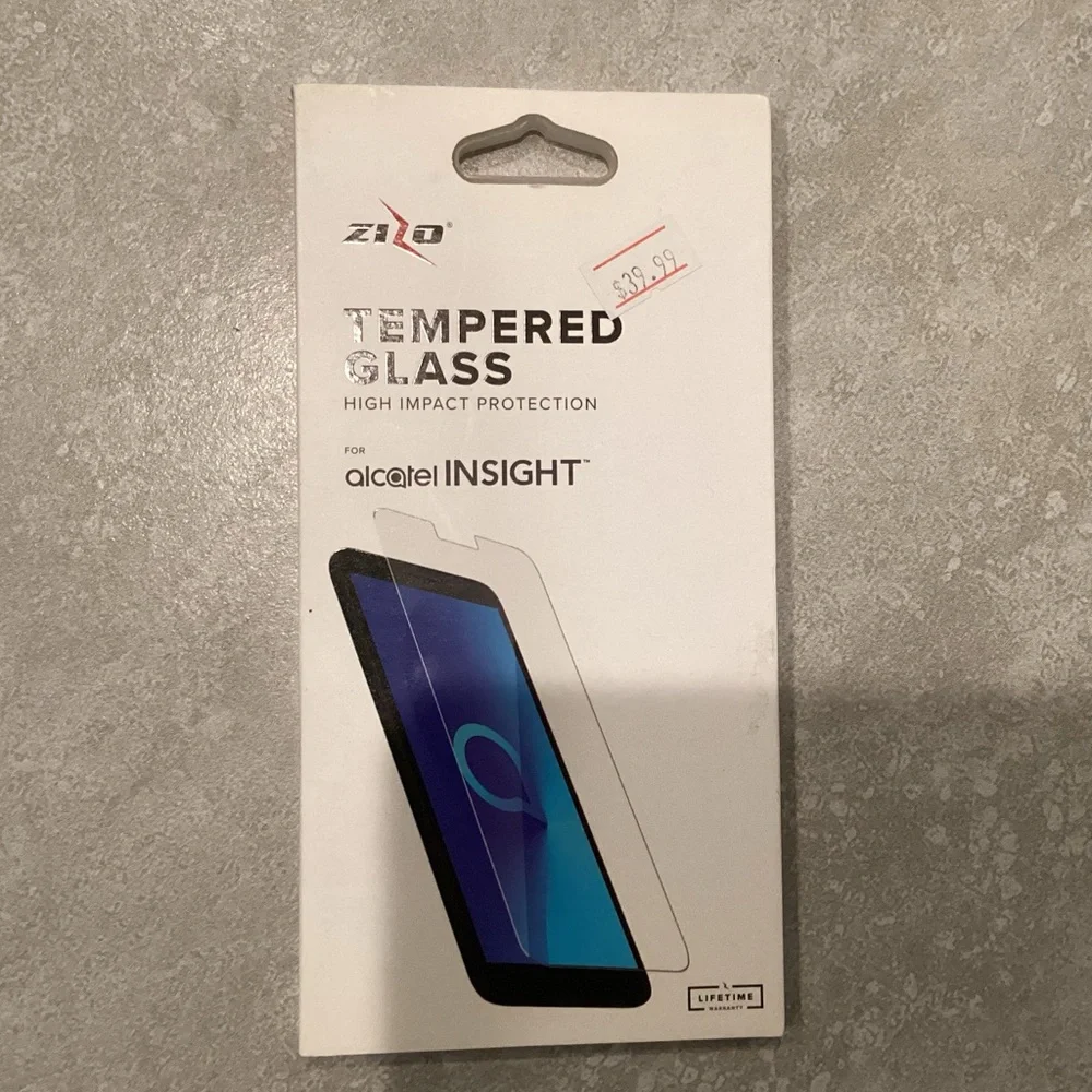 Zizo Clear Tempered Glass 9h .33mm Screen Protector for Alcatel Insight
